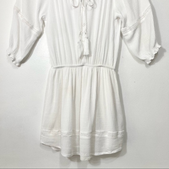 Lulus Boho Tassel Tie Front Peasant Blouse Size XS - Picture 3 of 16